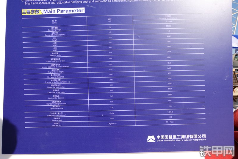国机重工GE220H挖掘机展会( )