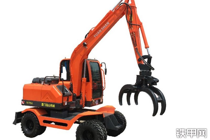 远山机械YS775-8带夹甘蔗拾装器挖掘机整机外观