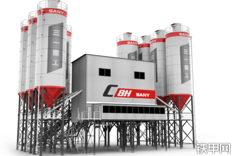 三一重工HZS180C8H（环保站）混凝土搅拌站整机外观