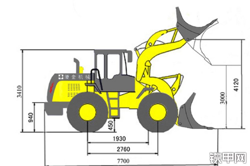 厦金机械XJ953IIIC侧卸装载机整机外观